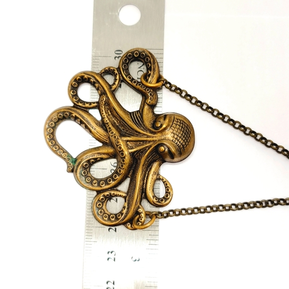 Steampunk Cosplay Sci-Fi Octopus Cthulu Squid Tentacles Brass Necklace Choker - Picture 12 of 12